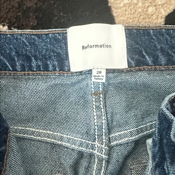 Reformation Eden Mid Rise Wide Leg Jeans Blue - Size 28 - Picture 3 of 3